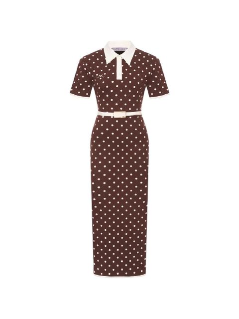 Rowen Rose polka-dot belted dress - Brown - zdjęcie produktu nr 1