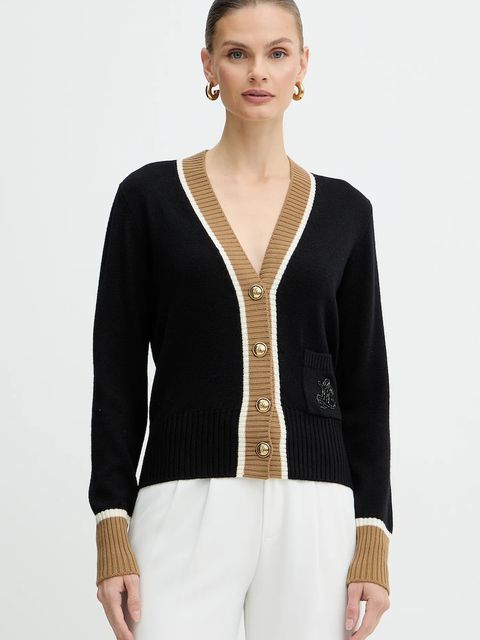 Luisa Spagnoli kardigan wełniany damski kolor czarny lekki 100239 - zdjęcie produktu nr 1