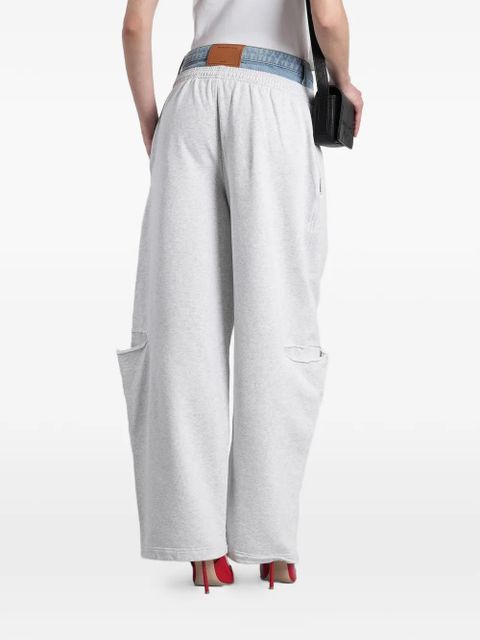 Alexander Wang layered-waistband slash-detail track pants - Grey