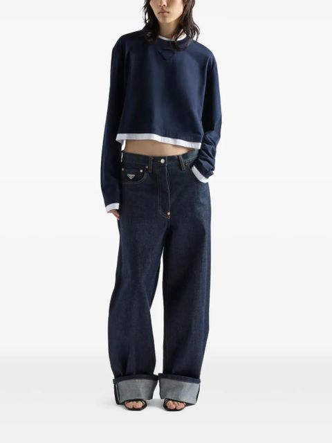 Prada long-sleeve crew-neck T-shirt - Blue - zdjęcie produktu nr 2