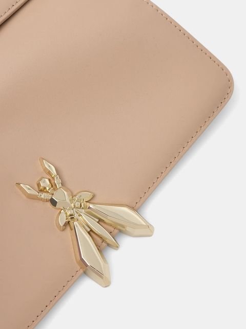 Patrizia Pepe torebka skórzana kolor beżowy 8B0304 L061