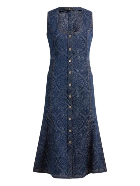 ETRO paisley-print denim dress - Blue - zdjęcie produktu nr 1