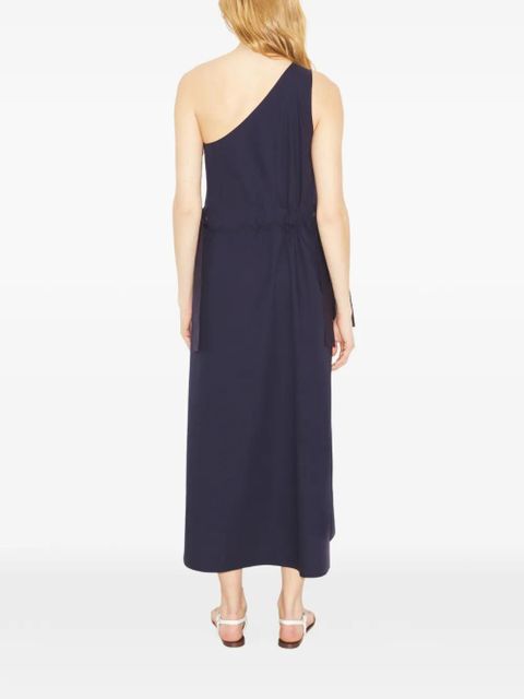 Tory Burch one-shoulder belted cotton dress - Blue