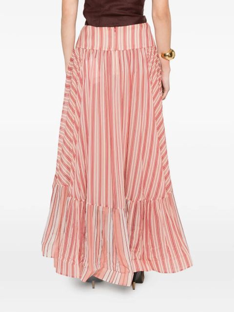 ZIMMERMANN Rebellion Bohemian striped-pattern skirt - Pink - zdjęcie produktu nr 2