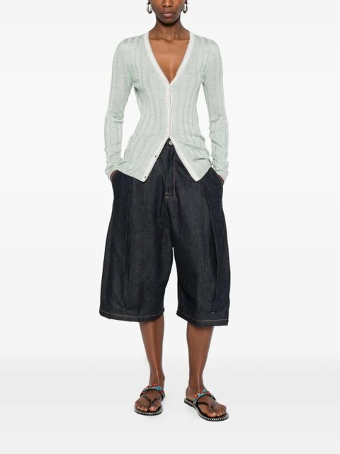 Prada ribbed cardigan - Green