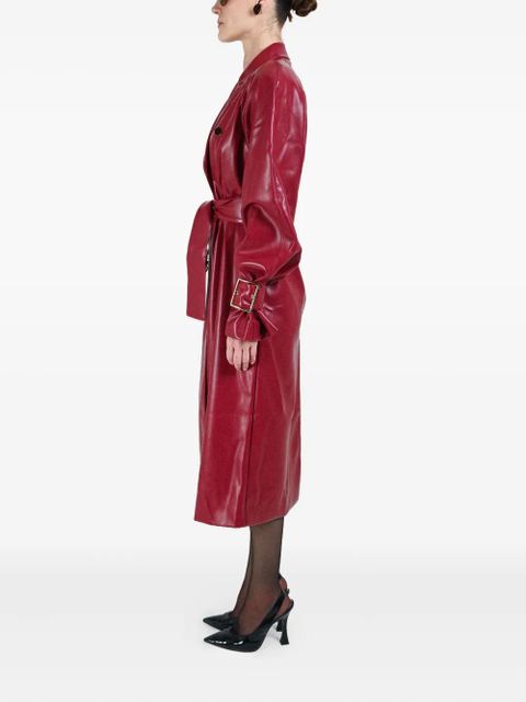 Rowen Rose double-breasted belted coat - Red