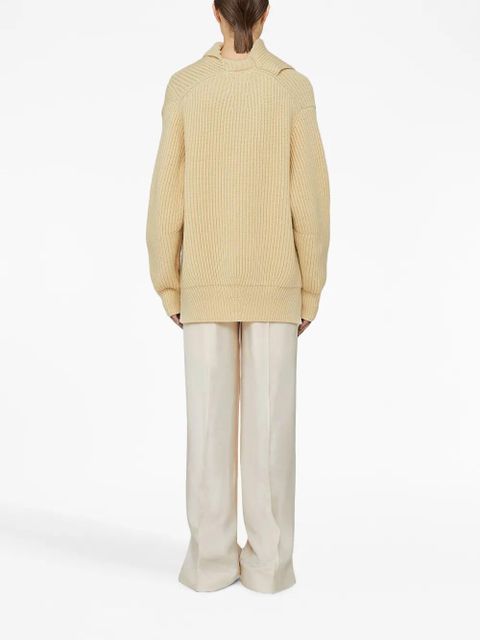 Jil Sander foldover neck ribbed jumper - Neutrals - zdjęcie produktu nr 2