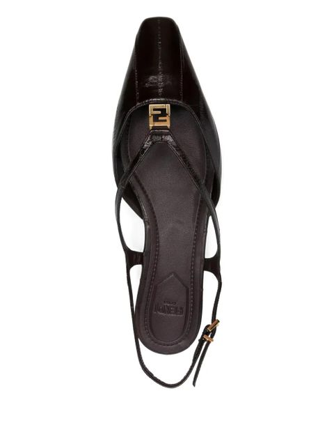 FENDI FFold flap pumps - Brown