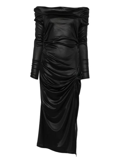 ISABEL MARANT off-shoulder draped midi dress - Black - zdjęcie produktu nr 1