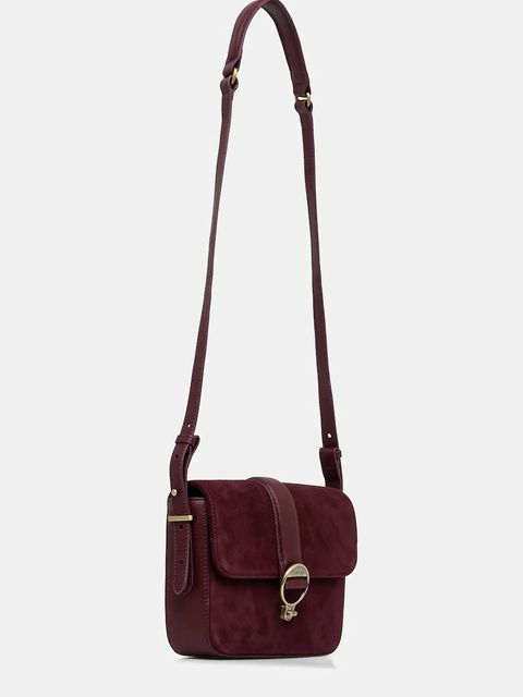 Barbour torebka zamszowa Rosa kolor bordowy LBA0508 - zdjęcie produktu nr 2