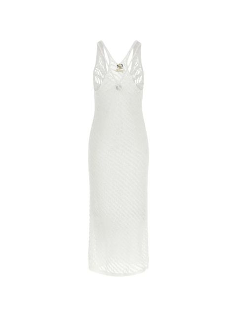 PINKO mesh V-neck miraggio dress - White - zdjęcie produktu nr 2