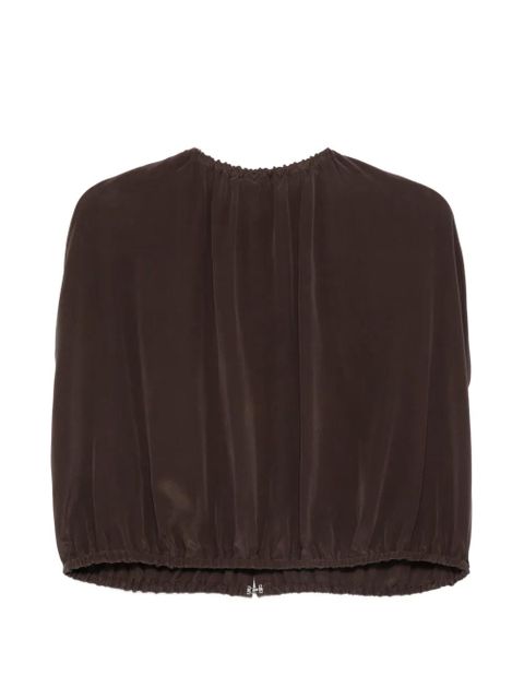Alysi cut-out silk cape - Brown - zdjęcie produktu nr 2