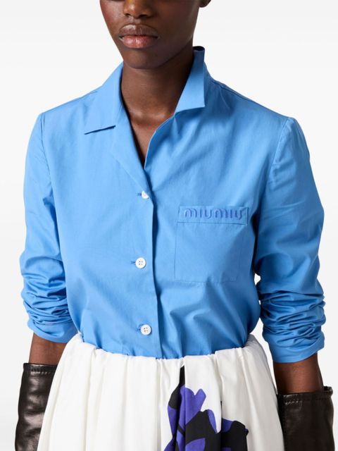 Miu Miu SHIRT L/S BUTTON UP MULTI POCKET COTTON - Blue - zdjęcie produktu nr 2
