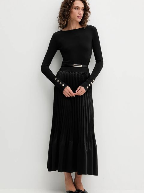 Fracomina sukienka kolor czarny maxi rozkloszowana FS25WD2003W411F9 - zdjęcie produktu nr 2