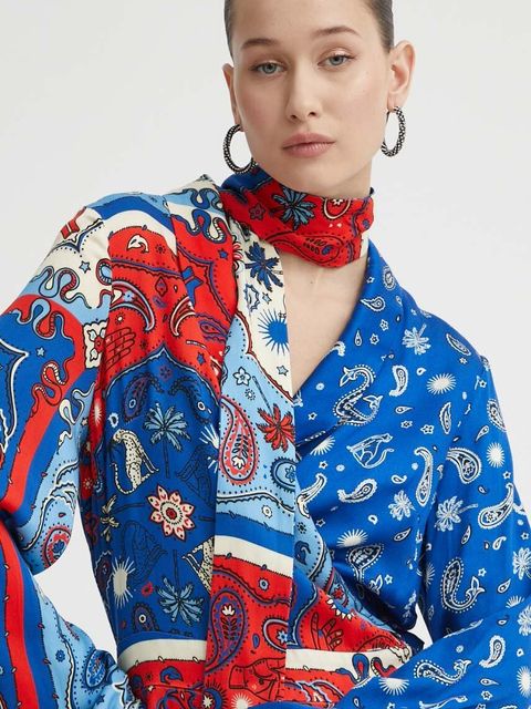 Never Fully Dressed sukienka kolor niebieski midi rozkloszowana