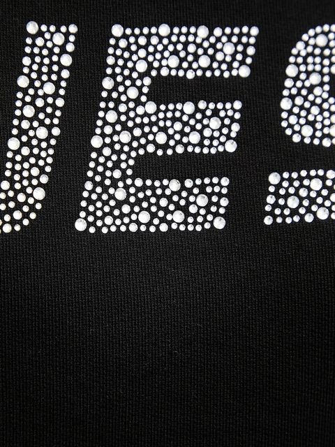 Guess bluza bawełniana PRIMULA damska kolor czarny z aplikacją V5YQ12 KCRP0