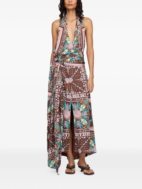 GANNI printed midi dress - Brown - zdjęcie produktu nr 2