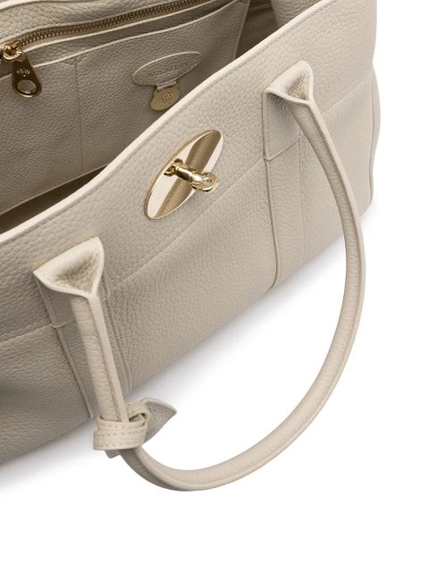 Mulberry pebbled-texture top-handle tote - White