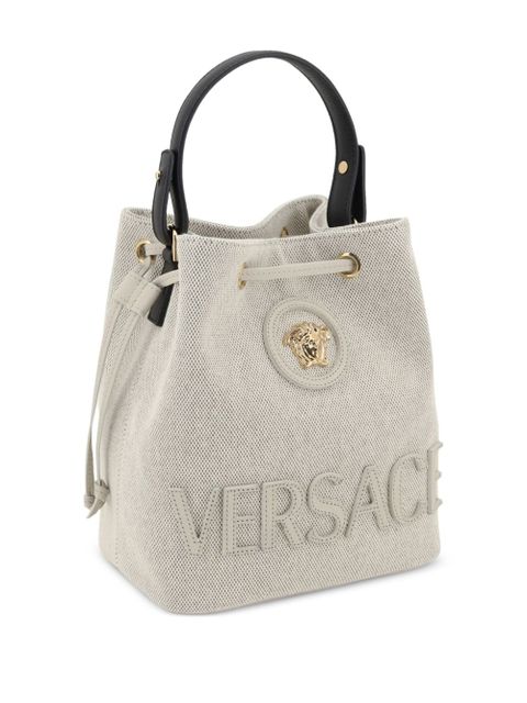 Versace La Medusa canvas bucket bag - Neutrals