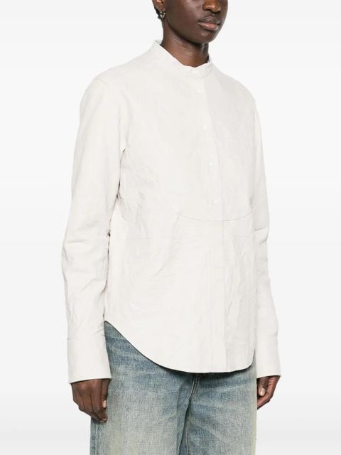 Zadig&Voltaire crinkled leather overshirt - Neutrals