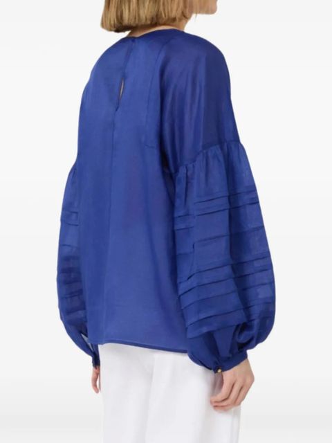 Max Mara Mstpaese bishop-sleeve blouse - Blue