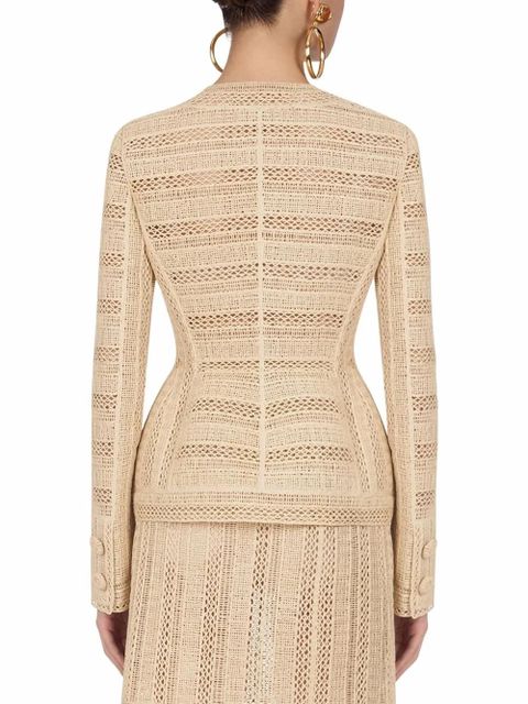 Dolce & Gabbana embroidered single-breasted blazer - Neutrals