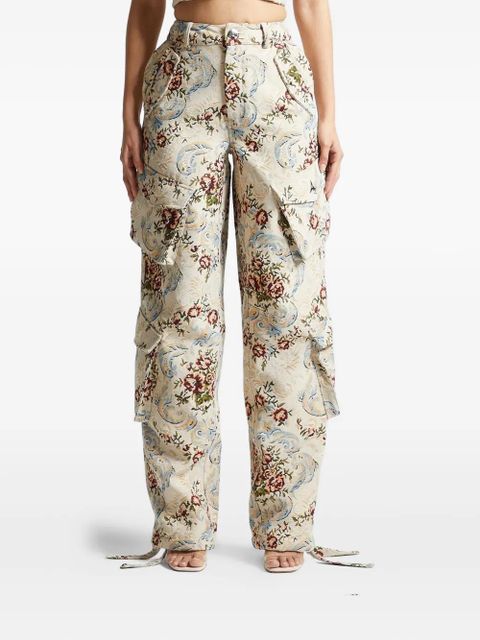 Manière De Voir Anne floral-jacquard cargo pants - Neutrals - zdjęcie produktu nr 2