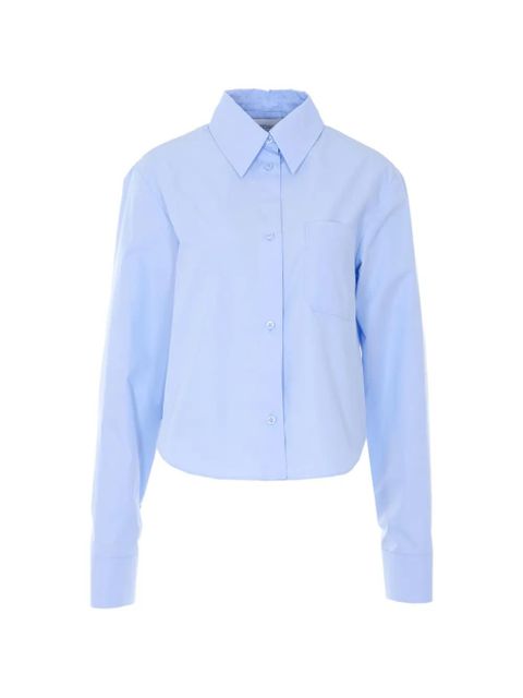 Sportmax pleated cotton shirt - Blue - zdjęcie produktu nr 1