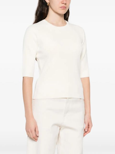 Max Mara quarter-sleeve T-shirt - Neutrals