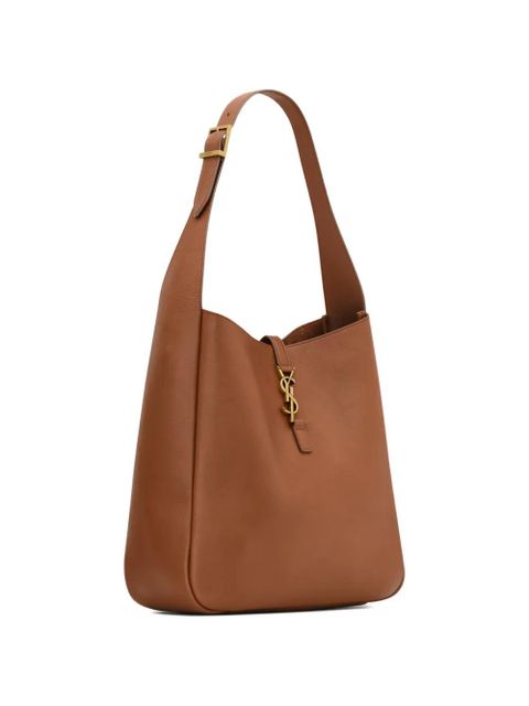 Saint Laurent large LE 5 À 7 logo-plaque shoulder bag - Brown