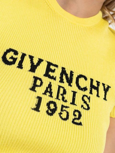Givenchy ribbed logo top - Yellow