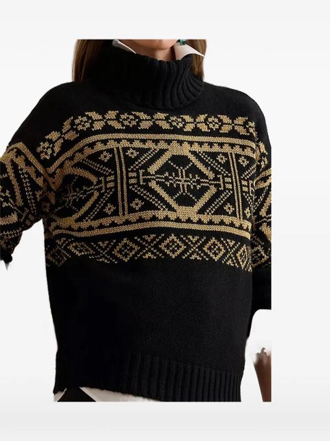 Lauren Ralph Lauren fair isle roll-neck sweater - Black