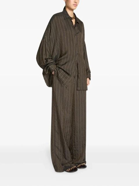 DRIES VAN NOTEN striped cocoon shirt - Brown