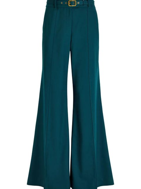 ZIMMERMANN belt-fastening flared trousers - Blue - zdjęcie produktu nr 2