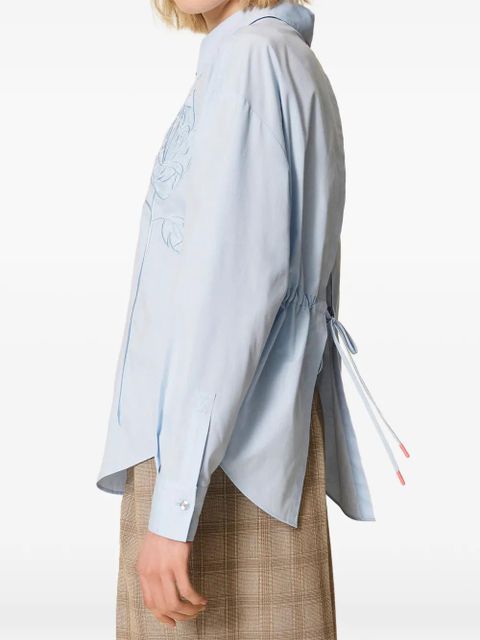 TWINSET x Myfo floral-embroidered shirt - Blue
