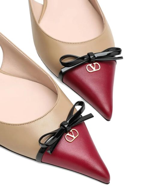 Valentino Garavani 60mm slingback bow pumps - Brown