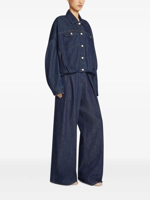 DRIES VAN NOTEN pleated wide-leg jeans - Blue