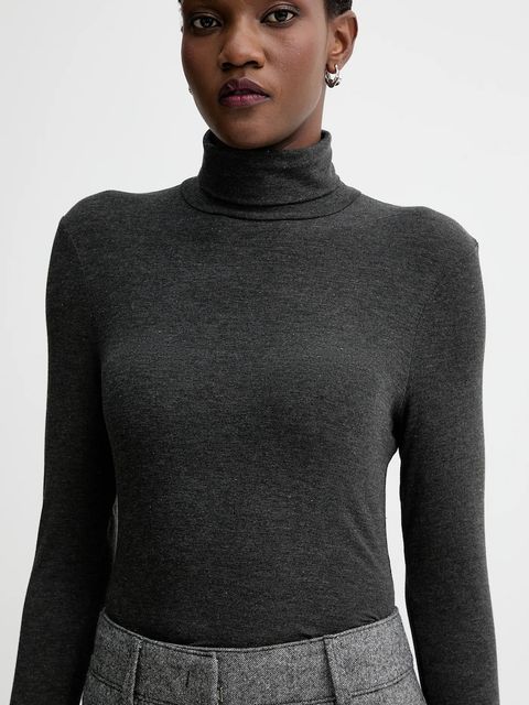 Marc O'Polo longsleeve kolor szary z golfem 509215752177 - zdjęcie produktu nr 2