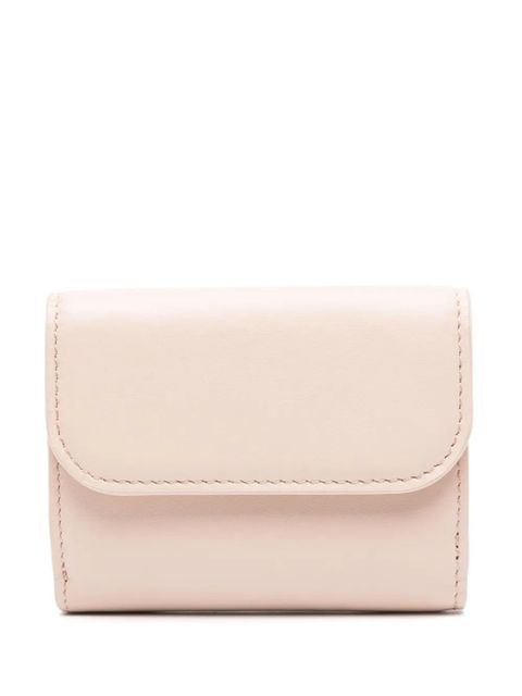 Chloé embroidered-logo leather wallet - Pink