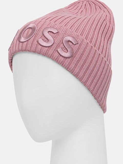 BOSS czapka wełniana kolor różowy 50497815 - zdjęcie produktu nr 2