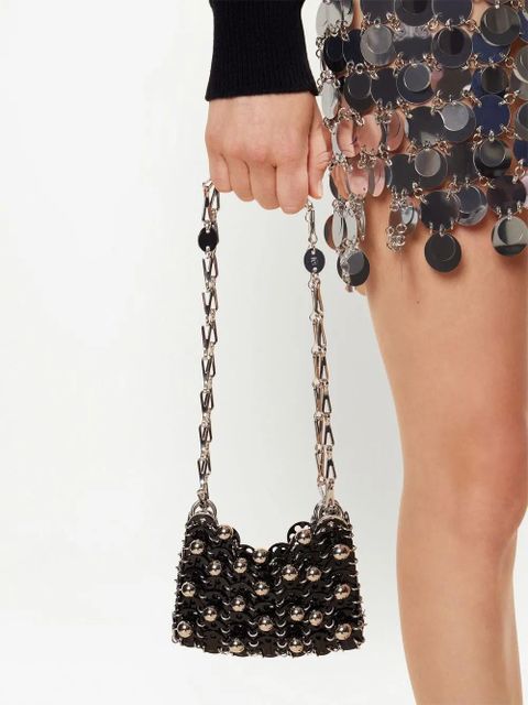 Rabanne Nano 1969 beaded shoulder bag - Black