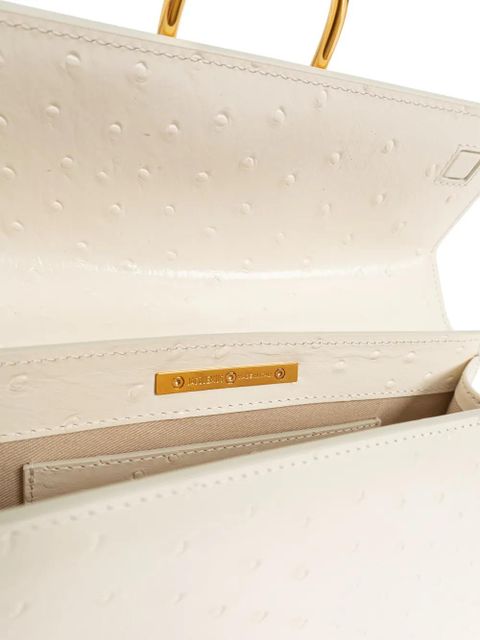 Jacquemus Bambino metal detail ostrich effect tote bag - Neutrals