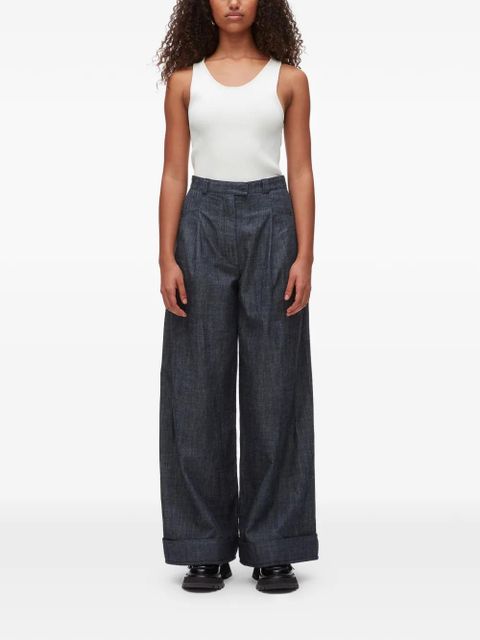 3.1 Phillip Lim double-pleat wide-leg trousers - Blue