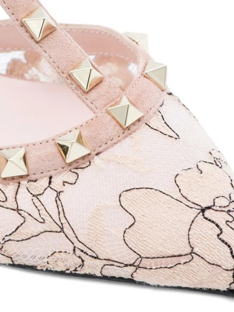 Valentino Garavani 65mm Rockstud lace-pattern stud pumps - Pink