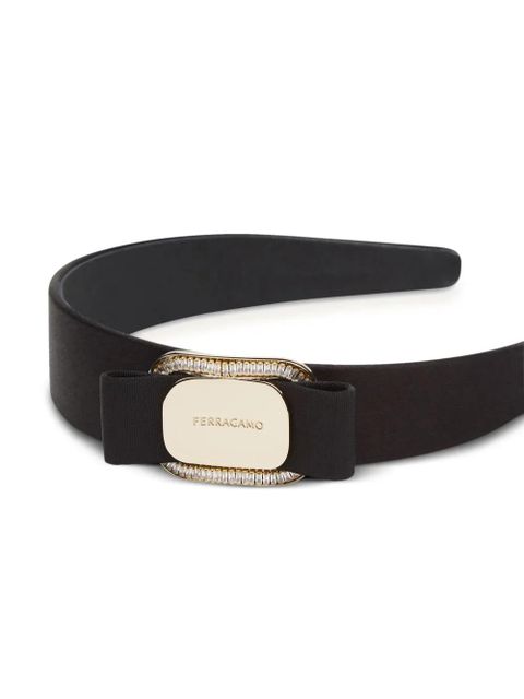 Ferragamo logo engraved headband - Black