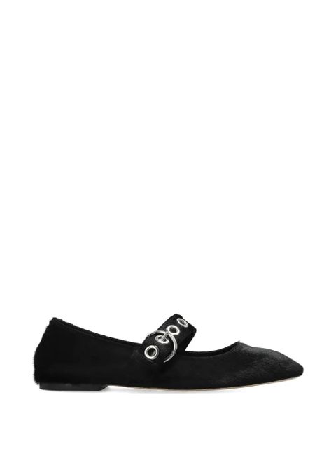 Aeyde eyelet uma flat pumps - Black