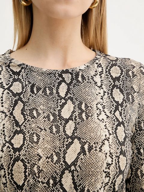 MICHAEL Michael Kors longsleeve kolor beżowy MT551STHMC