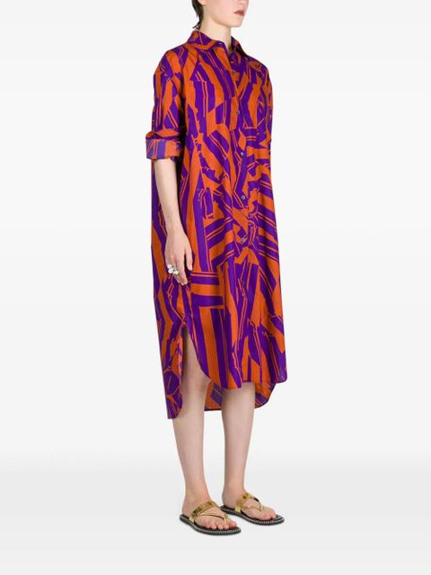 DRIES VAN NOTEN striped cotton shirt dress - Purple