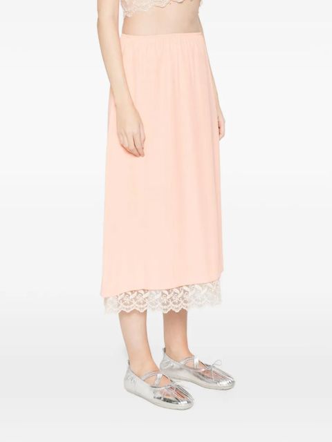 Simone Rocha lace-trim midi skirt - Orange