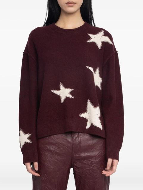 Zadig&Voltaire star-pattern cashmere jumper - Red
